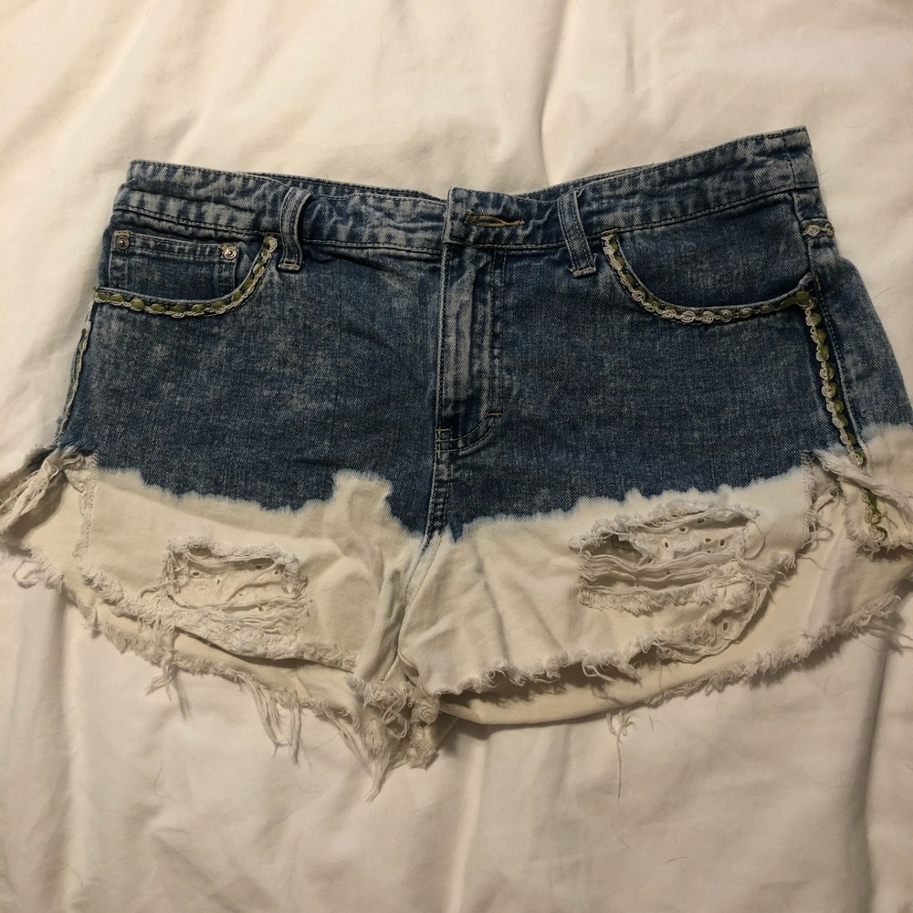 Free People Ripped Ombré Shorts